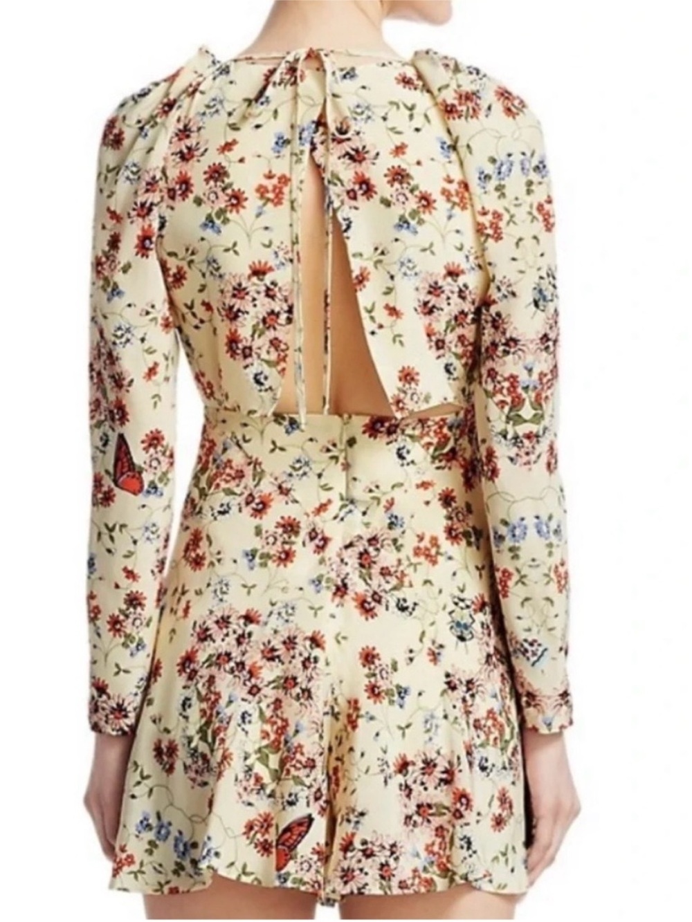 Maje Floral V-Neck Long Sleeve Romper - Picture 2 of 7